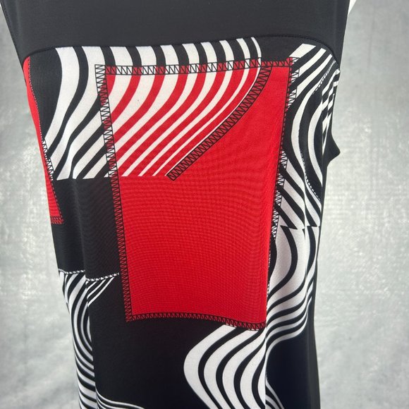 San Lodo Milano Dress Women Large Maxi Geometric Lightweight Scoop Neck Pullover - Picture 8 of 14